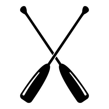 Beyaz arkaplanda izole edilmiş çapraz kürekler veya kürekler, vektör illüstrasyonu