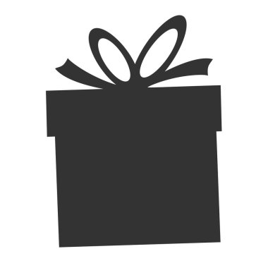 hediye kutusu sembolü beyaz, vektör illüstrasyonunda izole