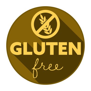 yuvarlak GLUTEN FREE etiketi veya işareti, vektör illüstrasyonu