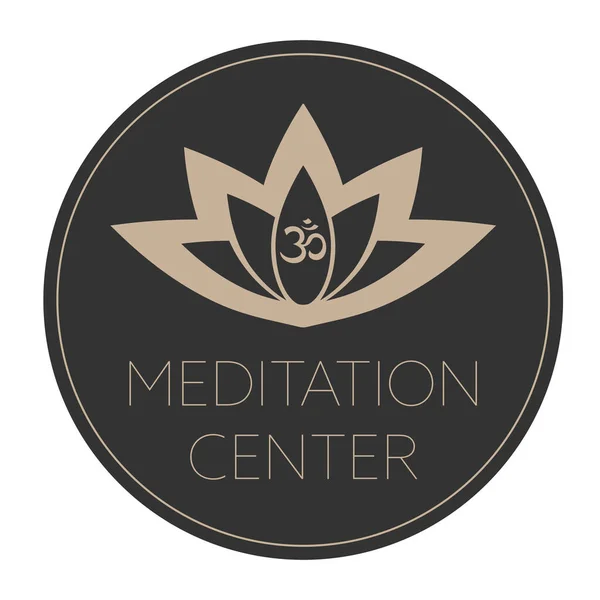 Meditation Center Sign Logo Isolated White Background Vector Illustration — Stockvektor
