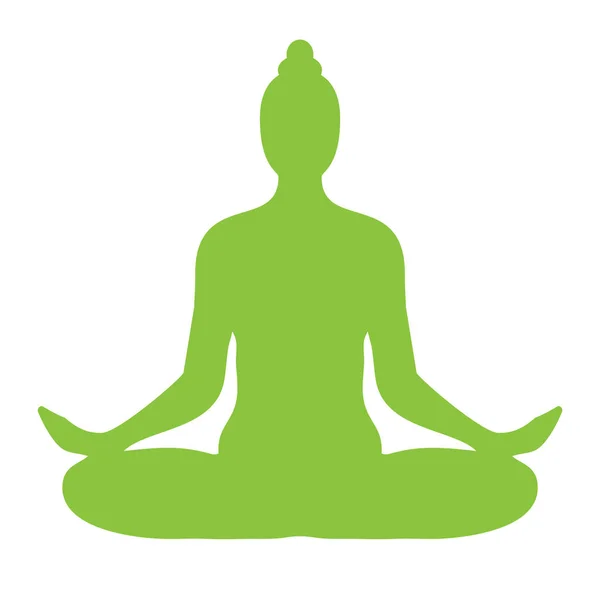 Silhouette Woman Lotus Position Yoga Symbol Vector Illustration — ストックベクタ