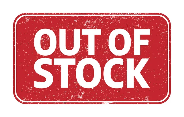 Grungy Red Out Stock Rubber Stamp Vector Illustration — Vector de stock