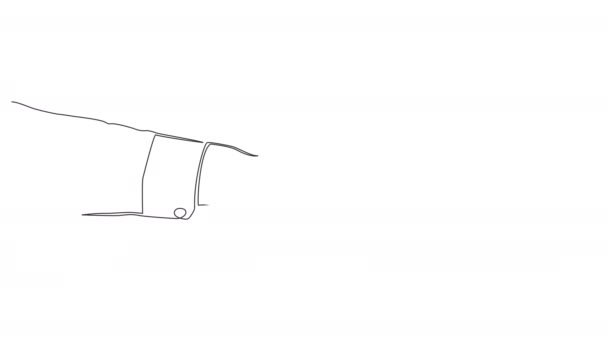 Single Line Drawing Shaking Hands Handshake Line Art Animation — Vídeos de Stock