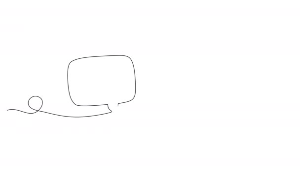 Continuous Line Speech Bubbles Drawing Single Line Talk Discussion Symbol — Vídeo de Stock