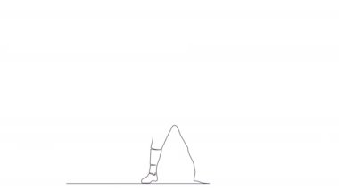 animated single line drawing of weight lifter, line art animation