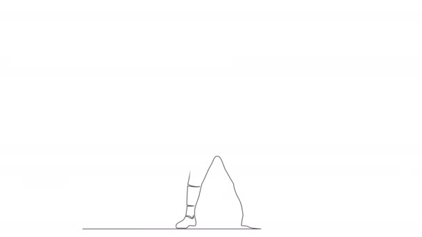 Animated Single Line Drawing Weight Lifter Line Art Animation — Stok Video