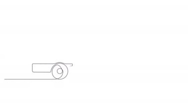 animated single line drawing of truck, line art transport concept animation