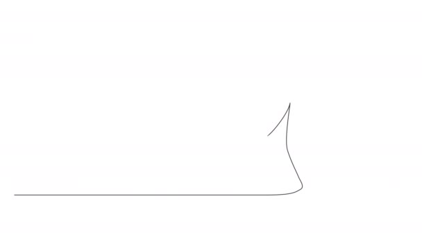 Single Line Drawing Elephant Isolated White Background Line Art Animation — Stok Video
