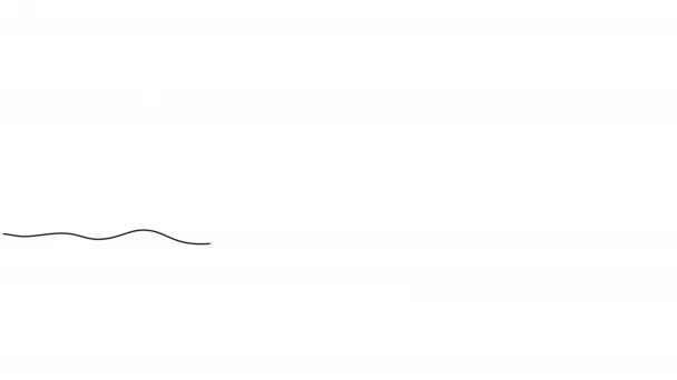 Disegno Animato Singola Linea Cuore Rosso Isolato Sfondo Bianco Amore — Video Stock