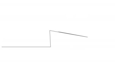 beyaz arkaplanda izole edilmiş açık karton kutunun tek çizgi çizimi, çizgi sanat animasyonu