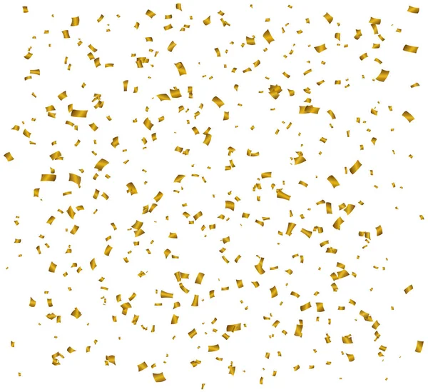 Золотий Конфетті Накладка Ізольована Білому Тлі Векторні Ілюстрації — стоковий вектор