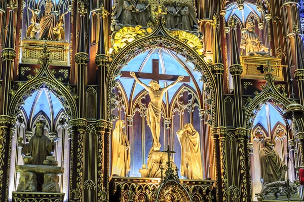 Montrealskiej notre dame basilique — Zdjęcie stockowe