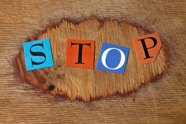 Färgglada bokstäver - stoppa — Stockfoto