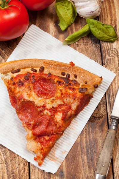 One slice of pizza. — Stock Photo, Image