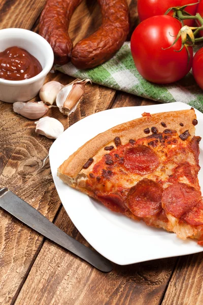 One slice of pizza. — Stock Photo, Image