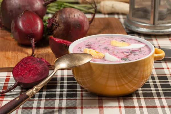 Zuppa di barbabietole fredda . — Foto Stock