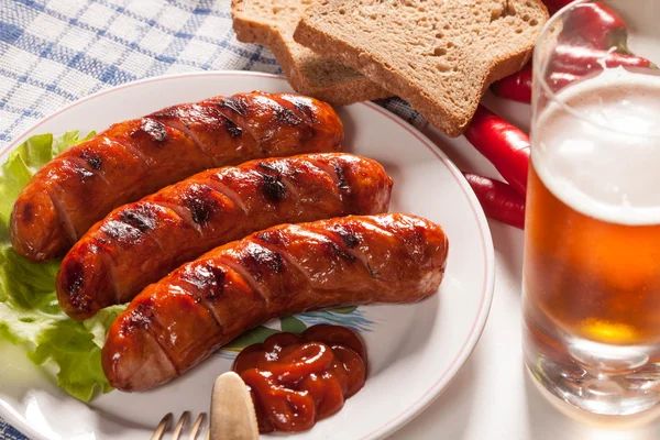 Grilled sausage. — Stock Photo, Image