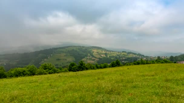 Clouded Hills Beskid Mountains — Stock Video