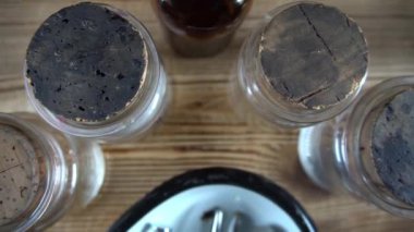 Eski tıbbi ekipmanlar. Makro çekim.