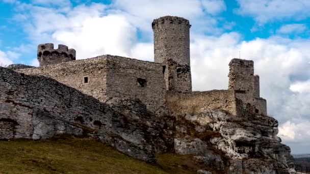 Ruinerna Slottet Ogrodzieniec Södra Delen Polen — Stockvideo