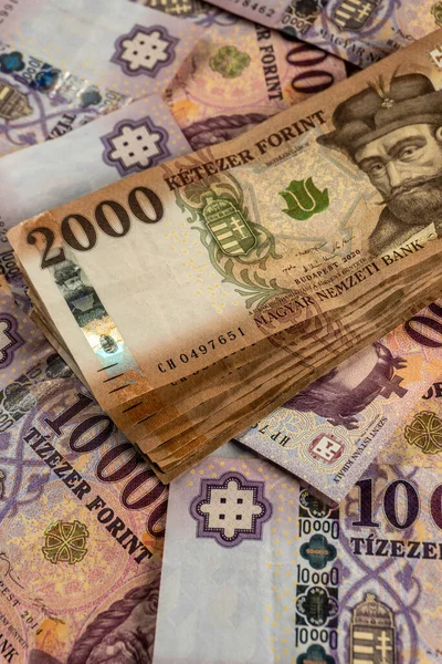カトヴィツェ ポーランド 2022年6月1日 ハンガリーの国家通貨 2000年と10000年の紙幣 — ストック写真