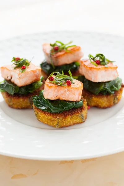 Appetizer with salmon — Stock Photo, Image