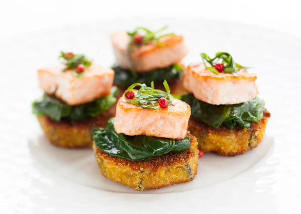 Appetizer with salmon — Stock Photo, Image