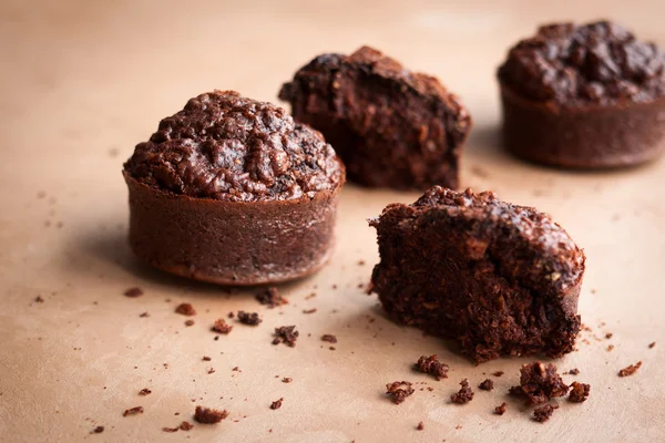 Muffiny čokoládové ovesné otruby — Stock fotografie
