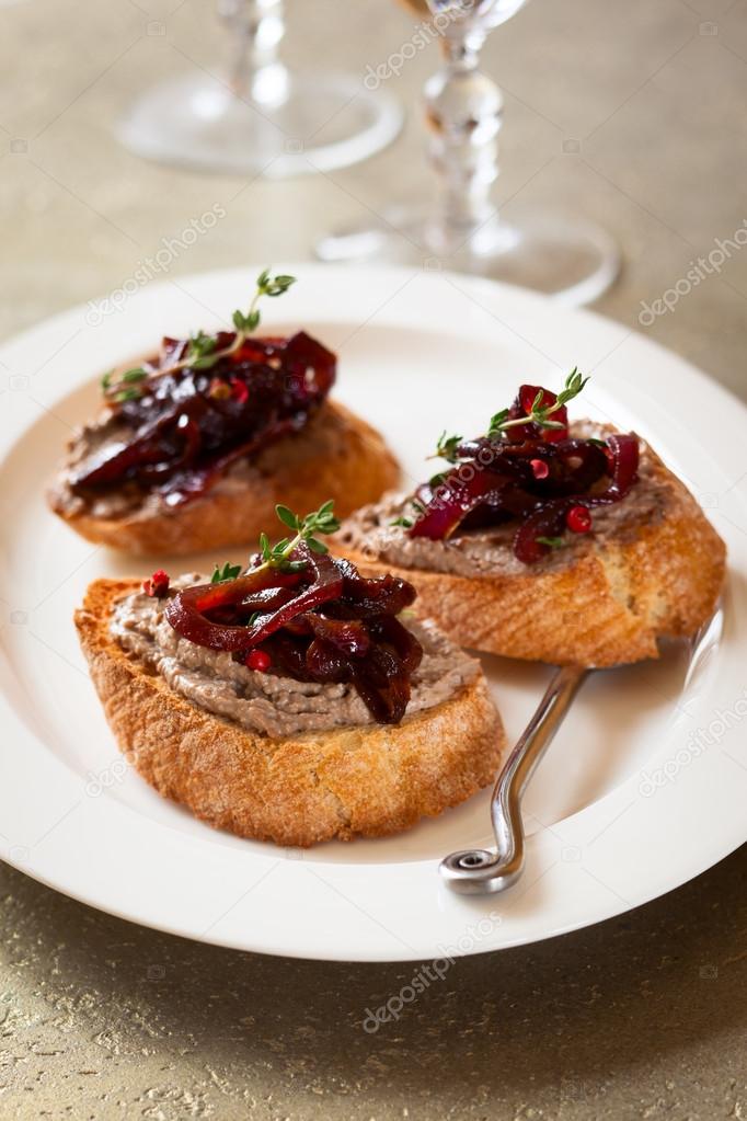 Canapes with chicken liver pate — Stock Photo © sarsmis 13255875