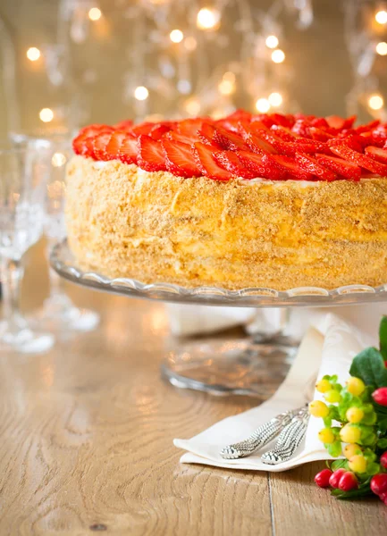 Bolo de morango — Fotografia de Stock