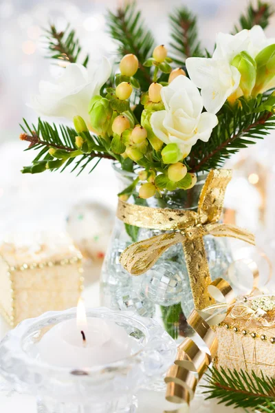 Kerst tabel decoratie — Stockfoto