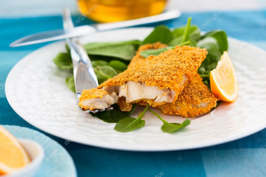 Breaded fish — Stock Photo © sarsmis 22730581
