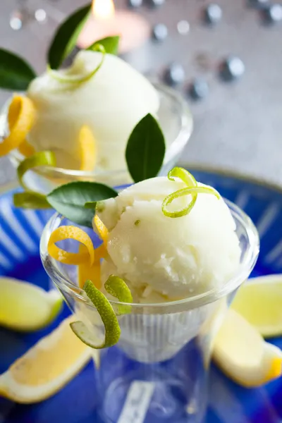 Ice cream for Christmas dinner — Stock Photo, Image