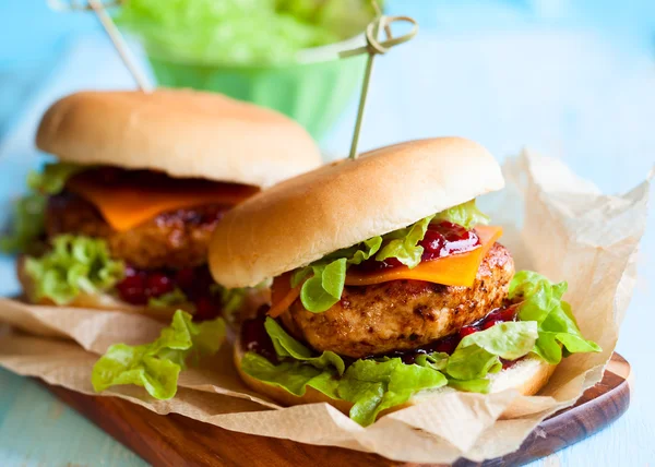 Christmas Turkey Burgers — Stock Photo, Image