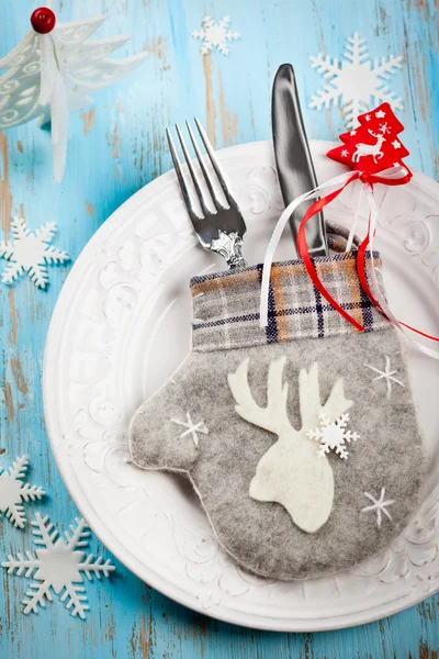 Christmas table setting — Stock Photo, Image