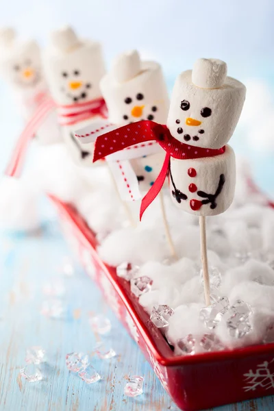 Marshmallow pupazzi di neve — Foto Stock