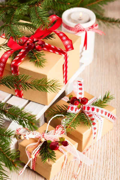 Kerstcadeaudozen — Stockfoto