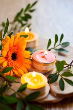 çiçekler ve mumlar