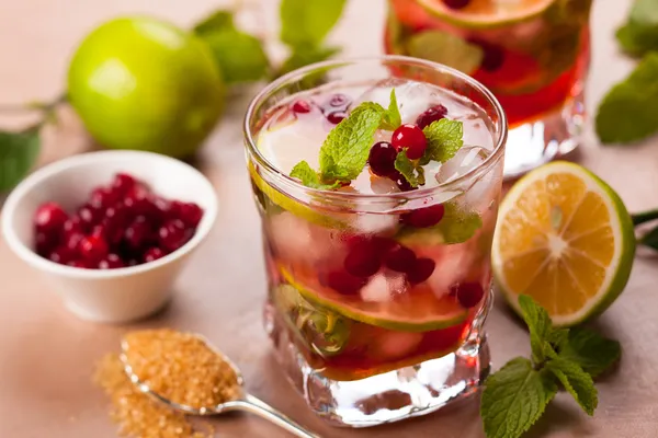 Mojito aus Preiselbeeren — Stockfoto