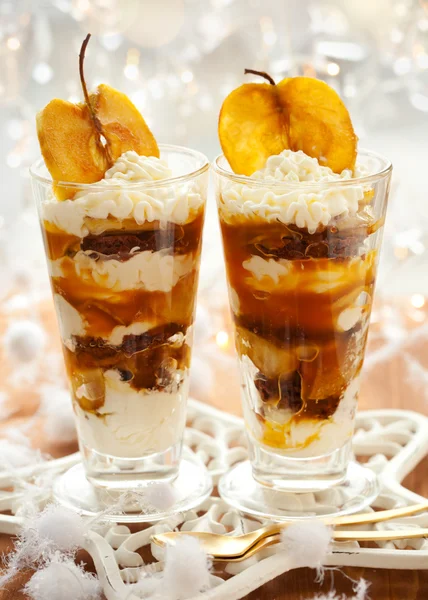 Parfait de manzana de caramelo — Foto de Stock