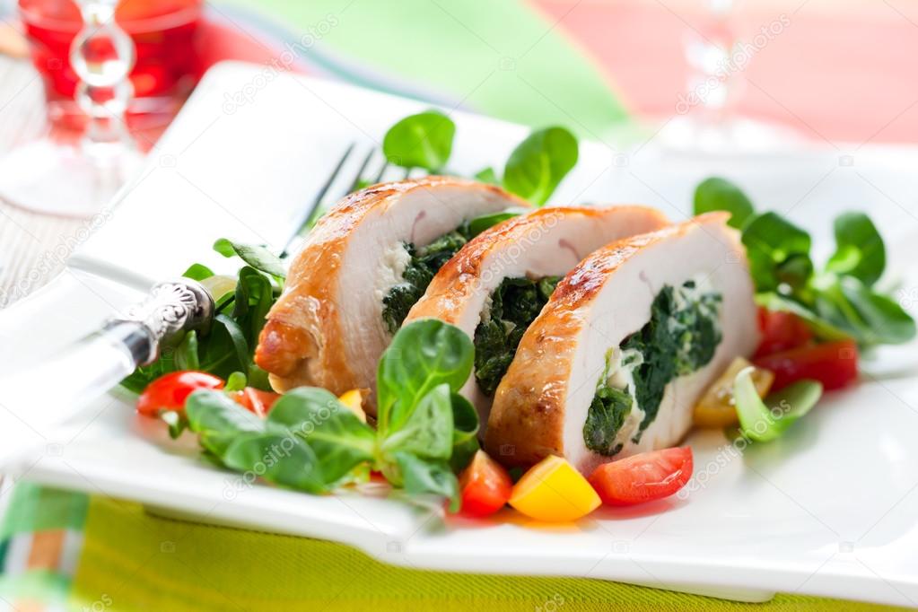 Turkey stuffed with spinach