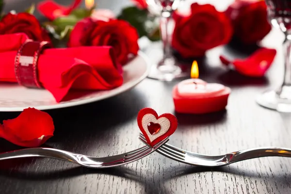 Place setting for Valentine's day — Stock Photo, Image