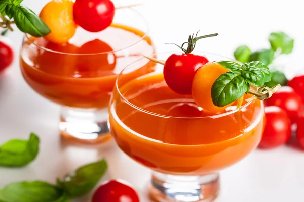 Tomat-melon gazpacho soppa — Stockfoto