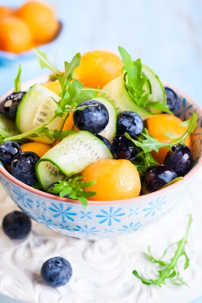 Melon, cucumber and blueberry salad
