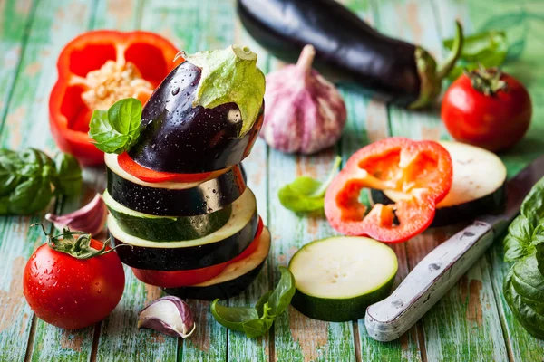 Gemüse in Scheiben — Stockfoto