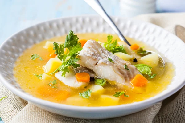 Fish soup with vegetables — Stock Photo, Image