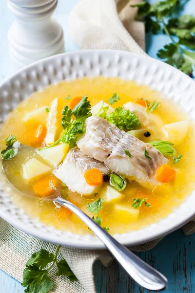 Fish soup with vegetables — Stock Photo, Image