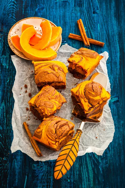 Pompoen brownies — Stockfoto