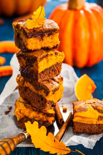 Pumpkin brownies — Stock Photo, Image