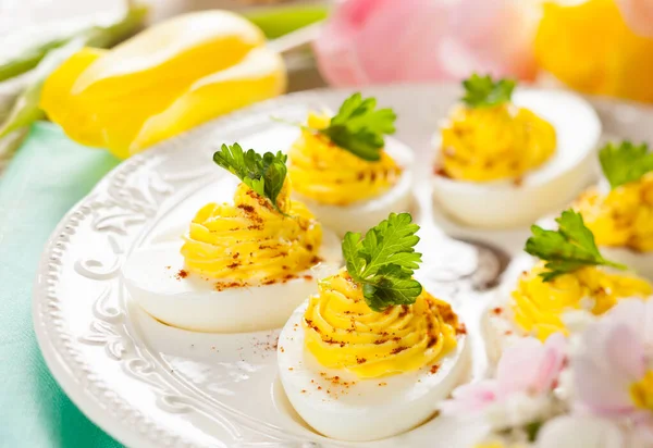 Deviled Eggs Paprika Easter — Stok Foto